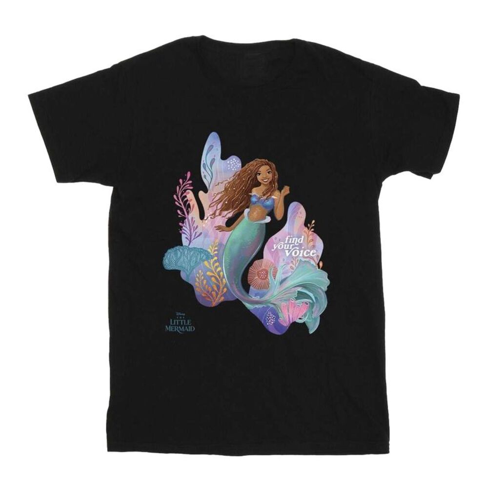 The Little Mermaid Girls Voice Cotton T-Shirt / Black